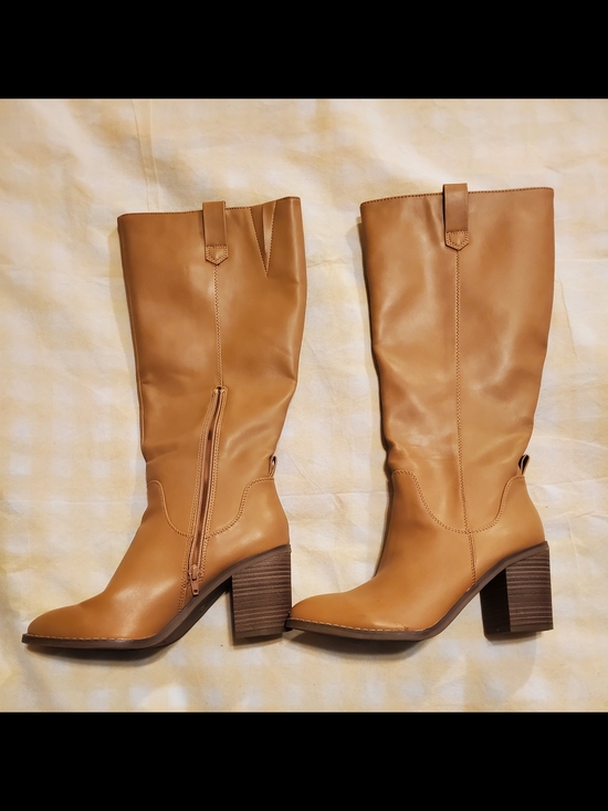 Universal Thread Shoes - Universal Thread Tan Mid-Calf Block Heel Boots